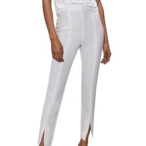 NWT Aritzia Babaton Jotham Pant White High Rise Slit Quiet Luxury Minimalist 12